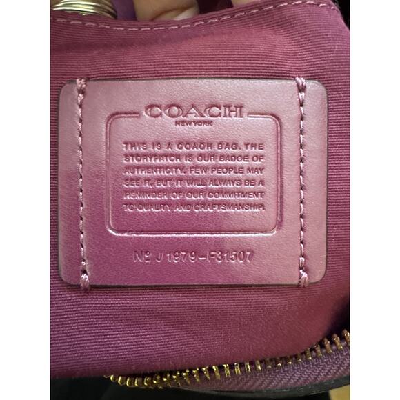 Coach Abby duffle berry Pebbled Leather Shoulder Bag F31507 like NEW - Picture 12 of 15